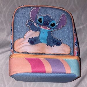 Disney Stitch Glitter Lunch Bag in Blue, Peach & Purple
